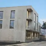 Investment building with concrete facade. Render of investment property in tbilisi - Commercial real estate for sale