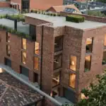 Investment property in Tbilisi with modern red brick facade in Avlabari