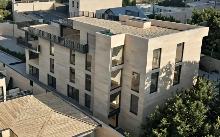 Travertine facade render of investment property in tbilisi - Commercial property for sale in Tbilisi, Georgia