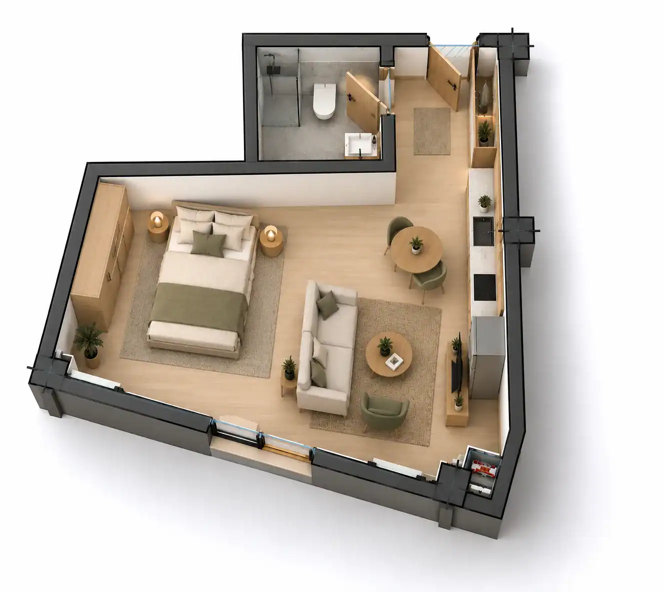 Apartment 2 fit-out concept.