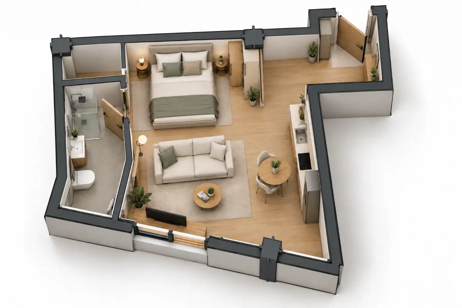 Apartment 3 fit-out concept.