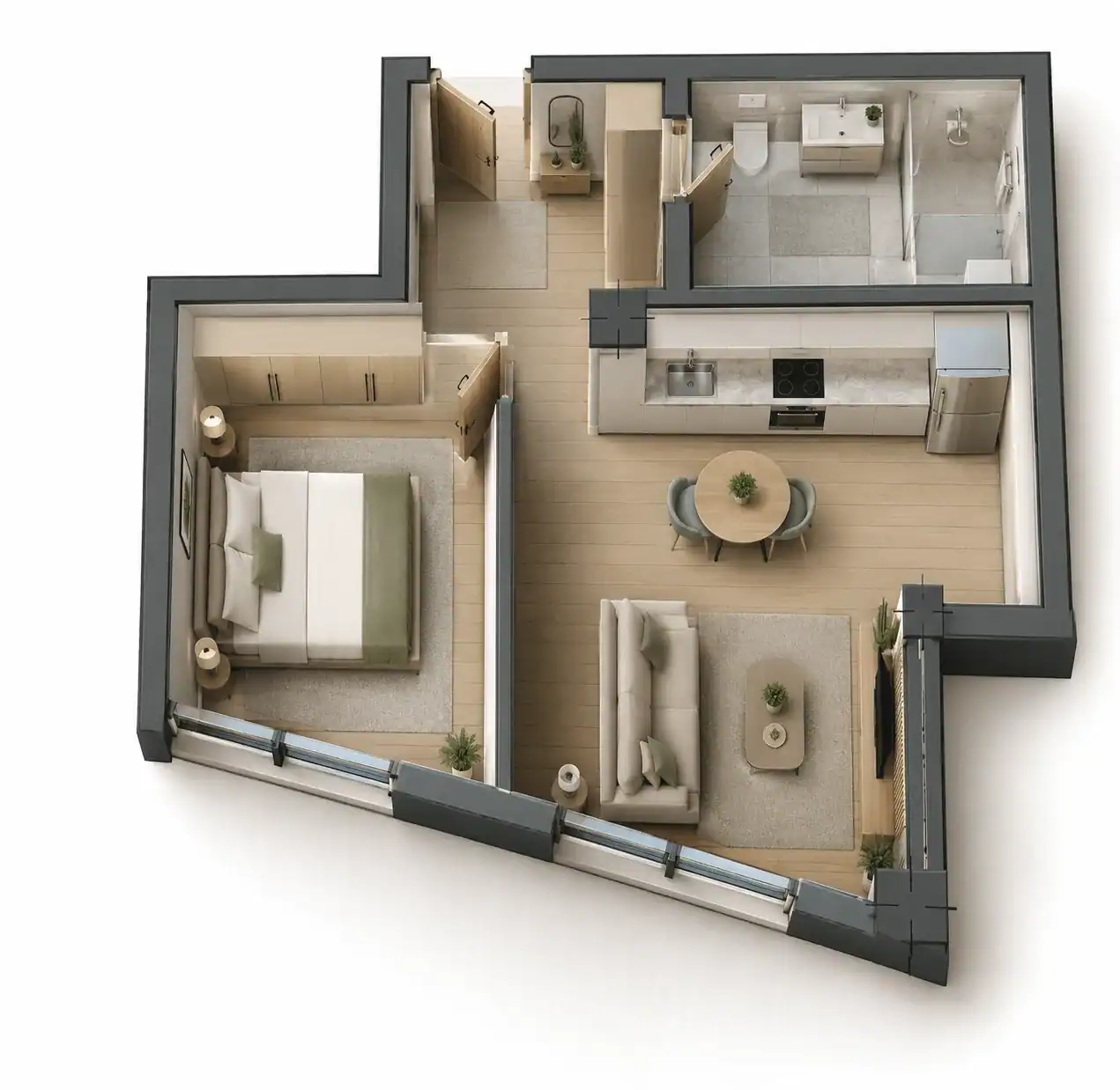 Apartment 4 fit-out concept.